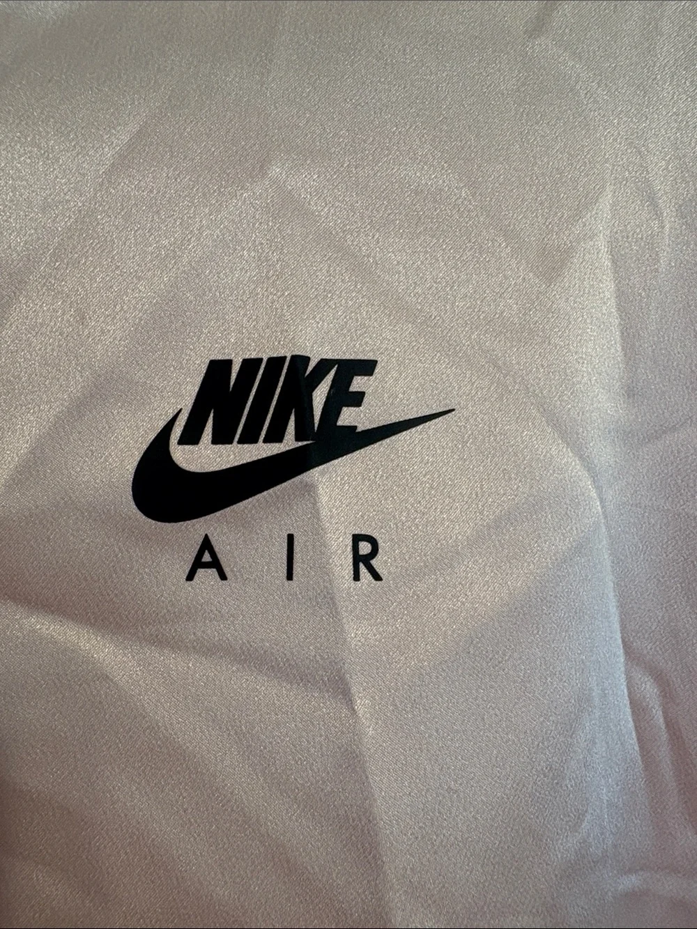 Nike Air Satin Cropped Bomber Jacket — Blush Pink
